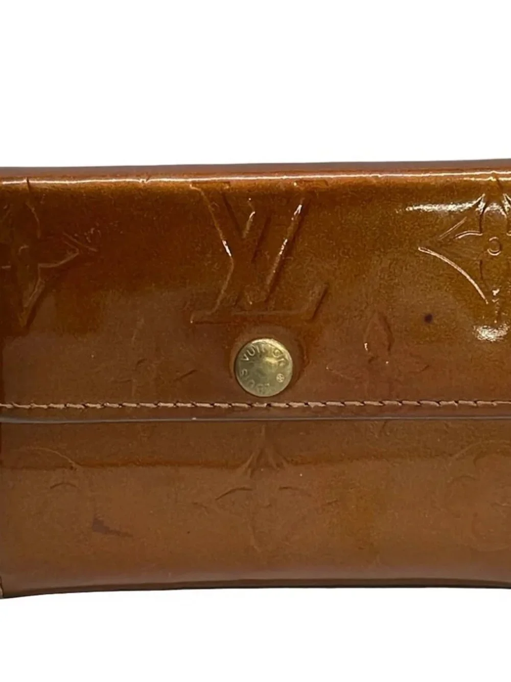 LOUIS VUITTON Ludlow M91162 Bronze Monogram Vernis BJ0013 Coin Case